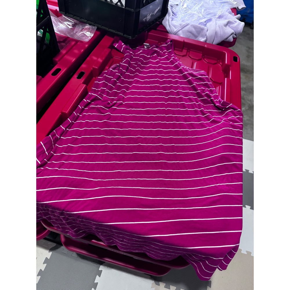 Old Navy Womens Magenta Pink White Striped Halter Sleeveless Jersey Dress Small